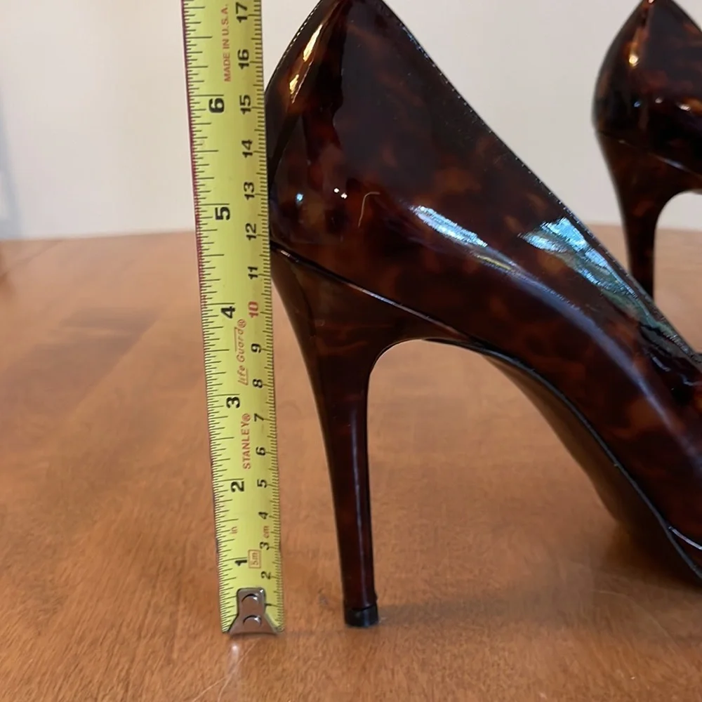 Stuart Weitzman patent marbled black and brown PUMPS size 10 - Picture 2 of 5